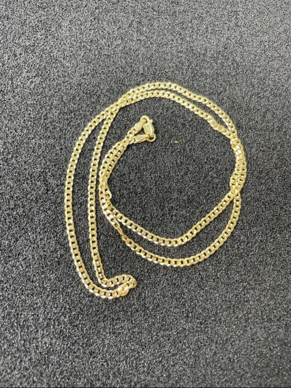 24” 3mm gold over sterling silver Cuban chain